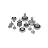 External Thread Bearing with 304 Stainless Steel Screw Bearing Axle Rod Screw Track Small Pulley Guide Wheel Bearing